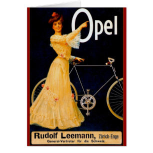 Cartão Propaganda do vintage das bicicletas de Opel