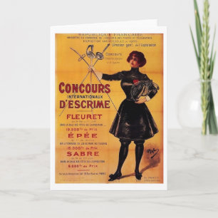 Cartão Propaganda francesa da competição de cerco do