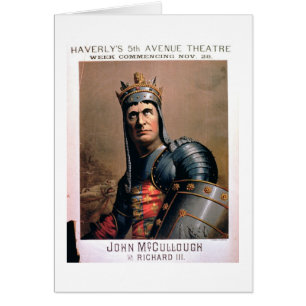 Cartão Propaganda para 'John McCullough como Richard III