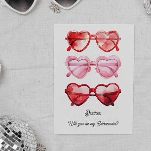 Cartão Proposta da Heart Sunnies Bridesmaid