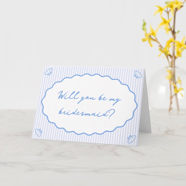 Cartão Proposta de Bridesmaid com Rascunho Costeiro Espal (Flor Amarela)