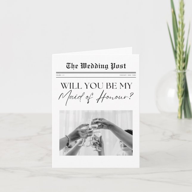Cartão Proposta de Dama de Honra, Reino Unido Simples (Frente)