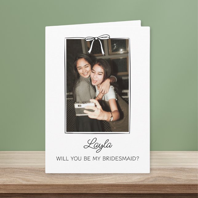 Cartão Proposta de Foto do Arco de coquete Bridesmaid man (Criador carregado)