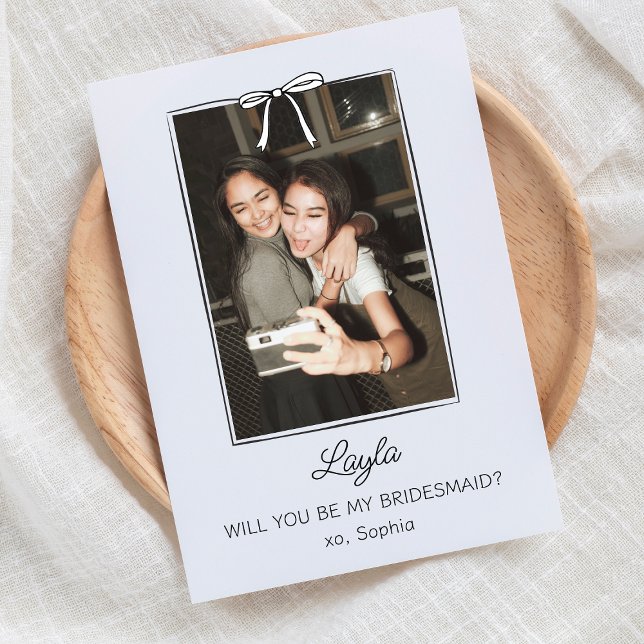 Cartão Proposta de Foto do Arco de coquete Bridesmaid man (Criador carregado)