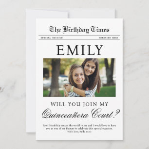 Cartão Proposta de Jornal Personalizado para Corte de Qui