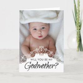 Cartão Proposta de Madrinha Fotográfica Elegante