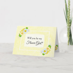 Cartão Proposta de Menina de Flores