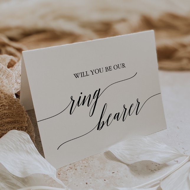 Cartão Proposta do Portador do Anel de Caligrafia Negra E (Criador carregado)