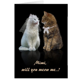 Cartão Proposta para Amantes de Gatos