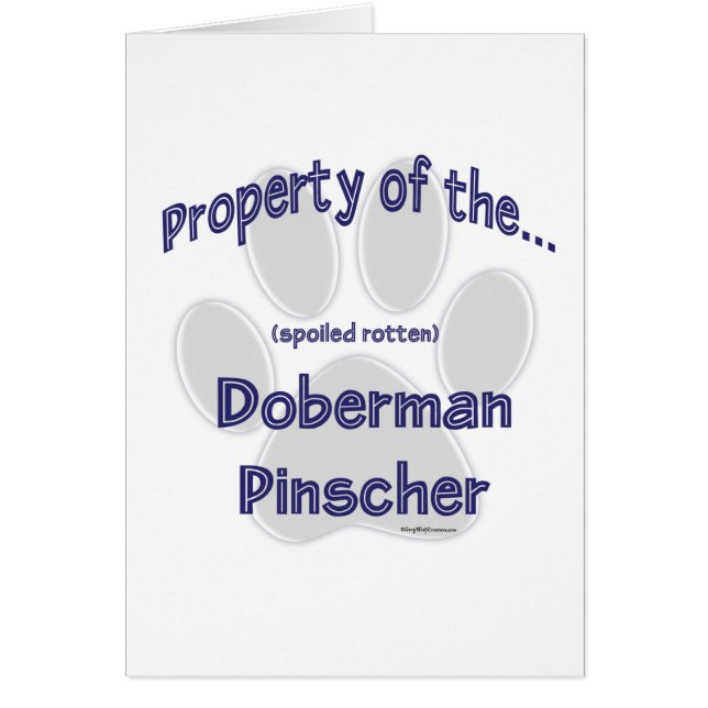 Cartão Propriedade Doberman Pinscher (Frente)