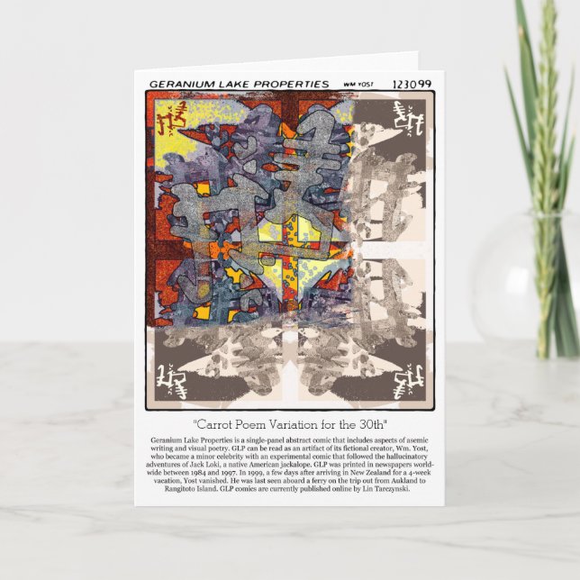 Cartão Propriedades do lago Geranium (Frente)