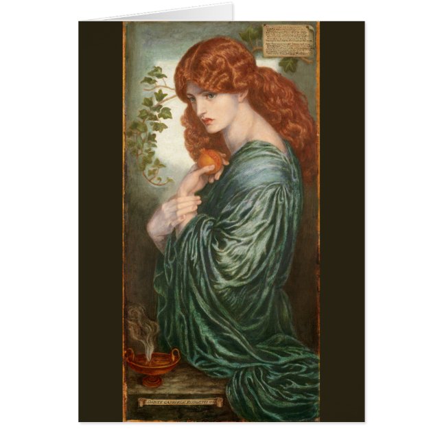 Cartão Proserpina por Dante Gabriel Rossetti (Frente)