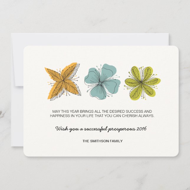 cartão próspero de ano novo (Frente)