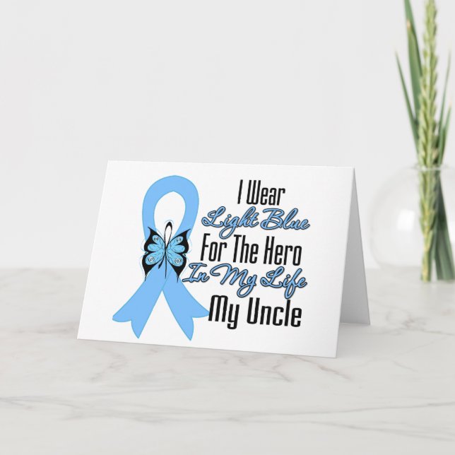 Cartão Prostate Cancer Ribbon Hero My Uncle (Frente)