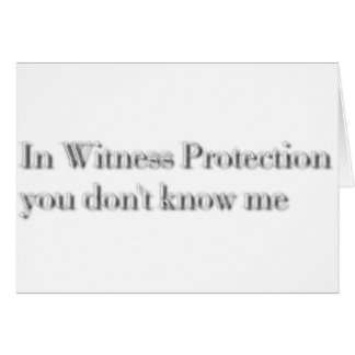 Cartão proteção da testemunha