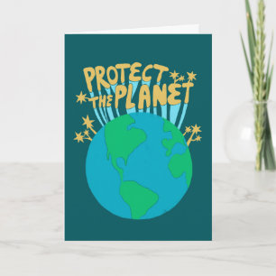 Cartão PROTECT THE PLANET Eco Green Save Earth