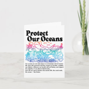 Cartão Proteger os nossos oceanos Salva a Terra Dia Mundi