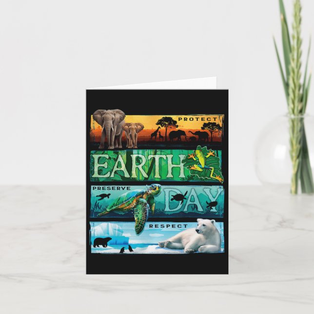 Cartão Proteger Preservar Respeitar Dia da Terra  (Frente)