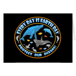 Cartão Proteja o Dia da Terra dos Nossos Oceanos