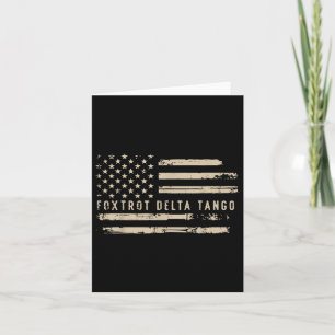 Cartão Protesto Foxtrot Delta Tango Bandeira Dos EUA Resi