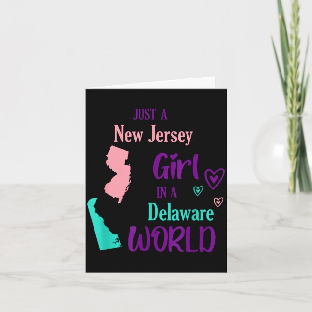 Cartão Proud Girl Just A New Jersey Girl In A Delaware Wo (Frente)