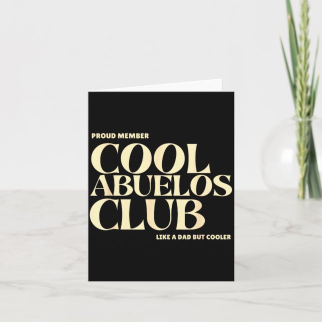 Cartão Proud Member Cool Abuelos Club Like A Dad But Cool (Frente)