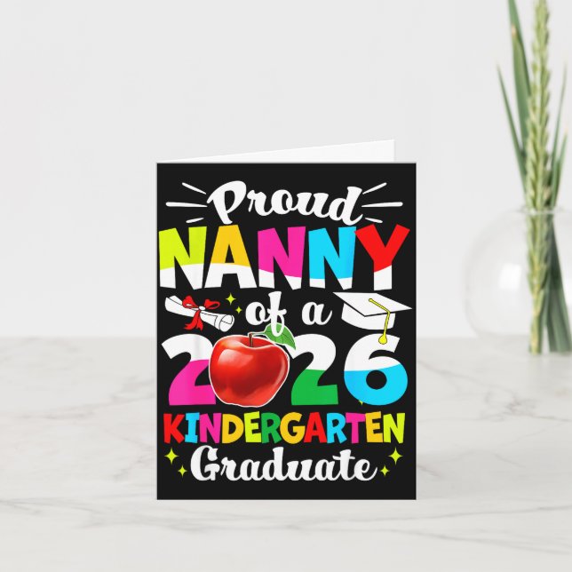 Cartão Proud nanny of a class of 2026 graduate kids  (Frente)