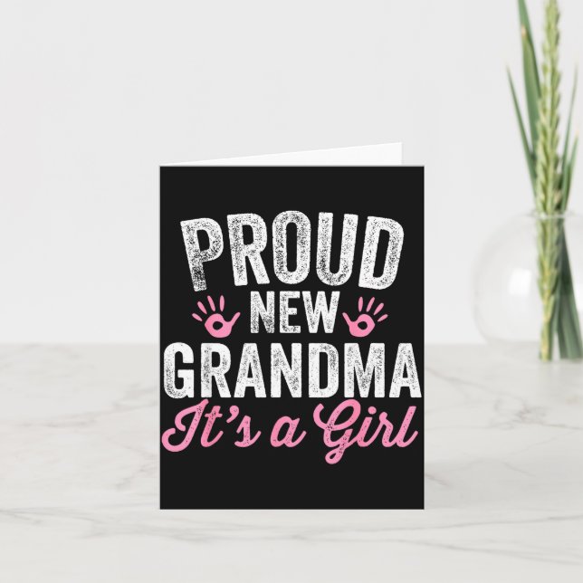 Cartão Proud New Grandma It's A Girl Mother Soon To Be Mo (Frente)