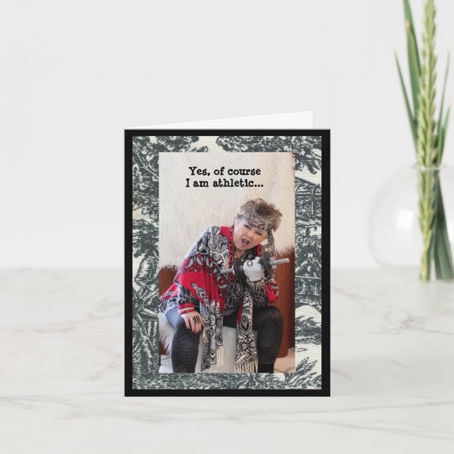 Cartão Prova humorística que sou atlética (Frente)