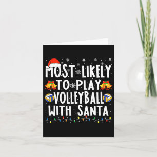 Cartão Provável Jogar Voleibol Com Vol De Natal De Papais