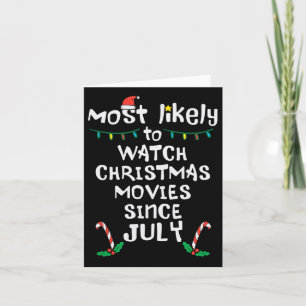 Cartão Provavelmente Assistir Filmes de Natal Julho Xmas