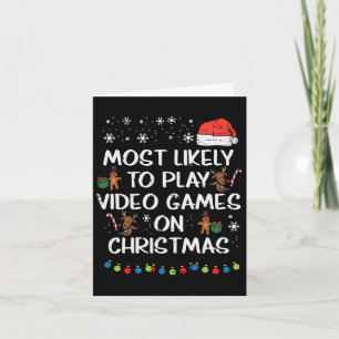 Cartão Provavelmente Jogam Video Games Natal Xmas Família