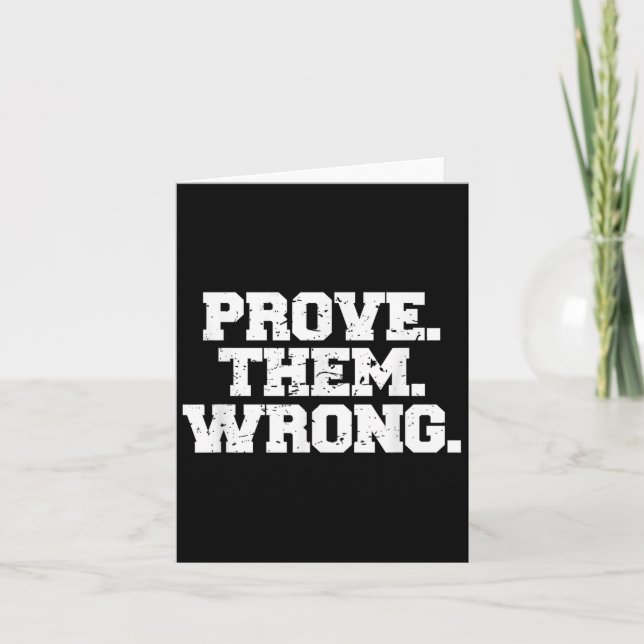 Cartão Prove Them Wrong Workout Training Motivation Logo  (Frente)