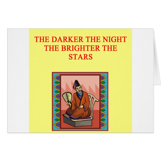 Cartão provérbio chinês sábio (Frente Horizontal)