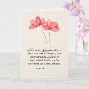 Cartão Provérbios 3:5–6 Confie no Senhor Rosa Floral