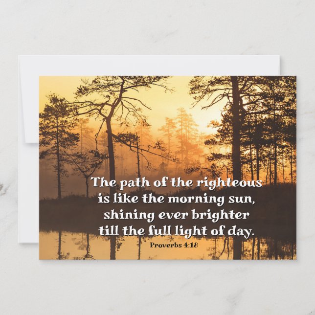 Cartão Provérbios 4:18 Caminho do plano de Bíblia direito (Frente)