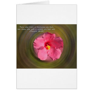 Cartão Proverbos Versos da bíblia 28:26