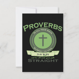 Cartão Proverbs 3:6 Bíblia KJV Verse Saudação