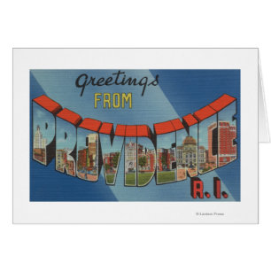 Cartão Providence, Ilha Rhode - Cenas com Letras Grandes
