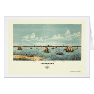 Cartão Provincetown, mapa panorâmico das MÃES - 1877