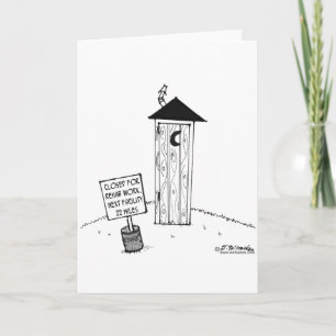 Cartão Próximo Outhouse 22 Milhas Outhouse Cartoon