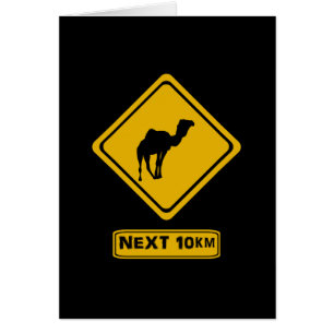 Cartão próximos 10 km de camelos