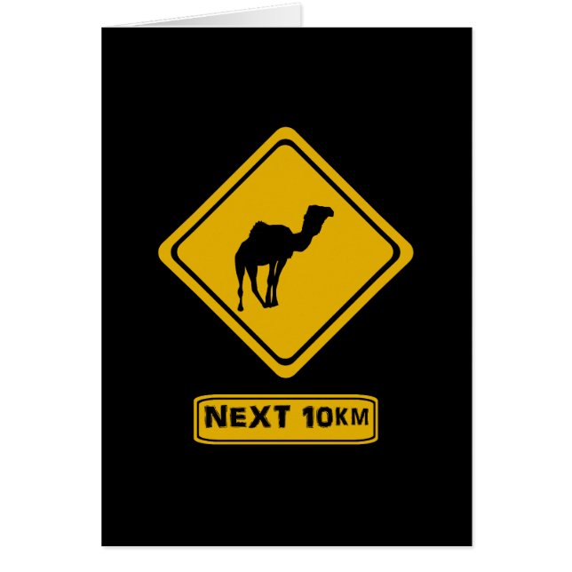Cartão próximos 10 km de camelos (Frente)