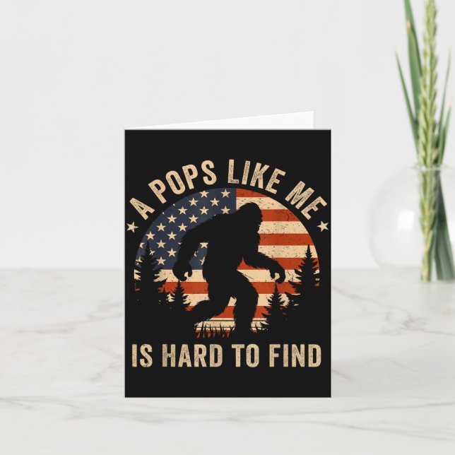 Cartão Ps Like Me Is Hard To Find Bigfoot Usa Flag Funny  (Frente)