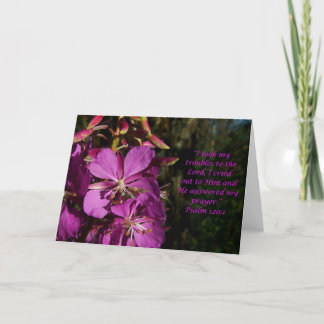 Cartão Psalm 120:1 Psalm of Encouragement Flower Card