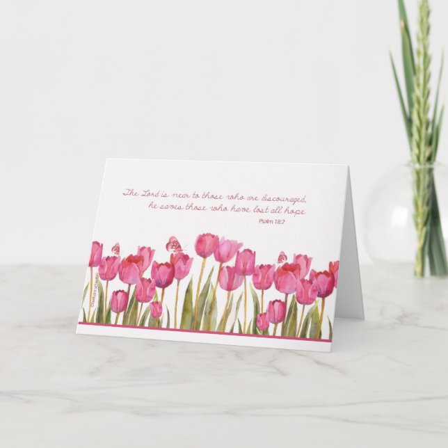 Cartão psalm 18:2, paciente com cancer de encorajamento (Frente)