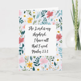 Cartão Psalm 23:1 Floral Greeting Card
