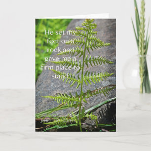 Cartão Psalm 40:2 Fern & Rock Scripture Card