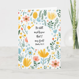 Cartão Psalm 46:10 Floral Greeting Card