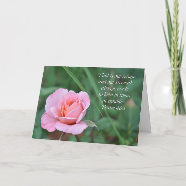 Cartão Psalm 46:1 Rose Encouragement card (Blank Inside) (Frente)